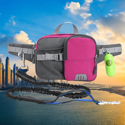 Laisse pour Chien - WaistBag™ - Rose - Planète des chiens